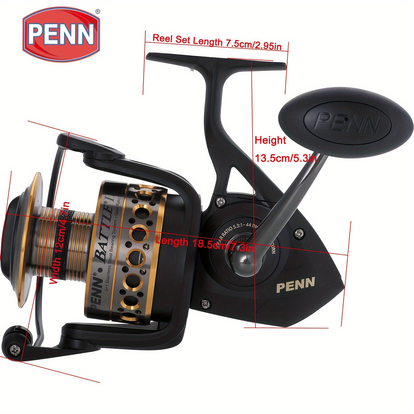1pc Spinning Reel, HT-100 Front Drag System, 5+1BB Carbon Fiber Drag  System, 5.3:1 Gear Ratio, For Saltwater Fishing, Fishing Accessories