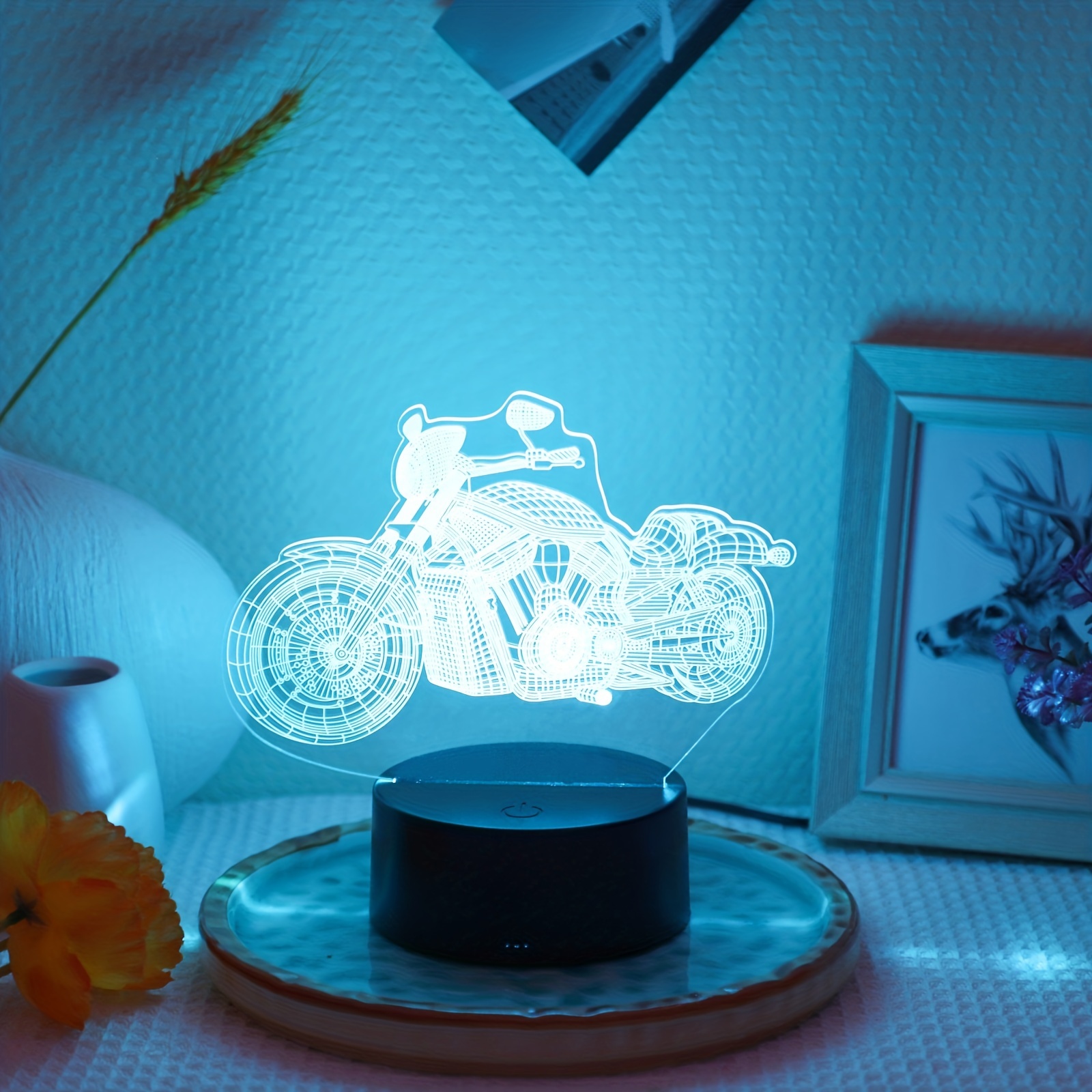 DIRT BIKE MOTOCROSS 3D Acrylic LED 7 Colour Night Light Touch Table Lamp  Gift 2