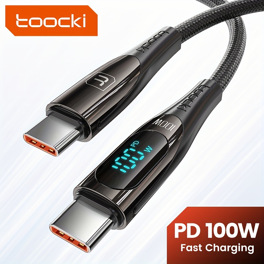 SooPii 40W 3.1A Type C Cable LED Display USB C Cable Fast Charging For  Smart Phones MacBook Type-C Charging Cable