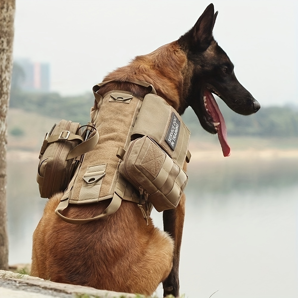 Harnais tactique réglable pour chien XS k9, gilet pour chiot militaire pour  entraînement en plein air, système souple, poignée en caoutchouc, facile à  contrôler