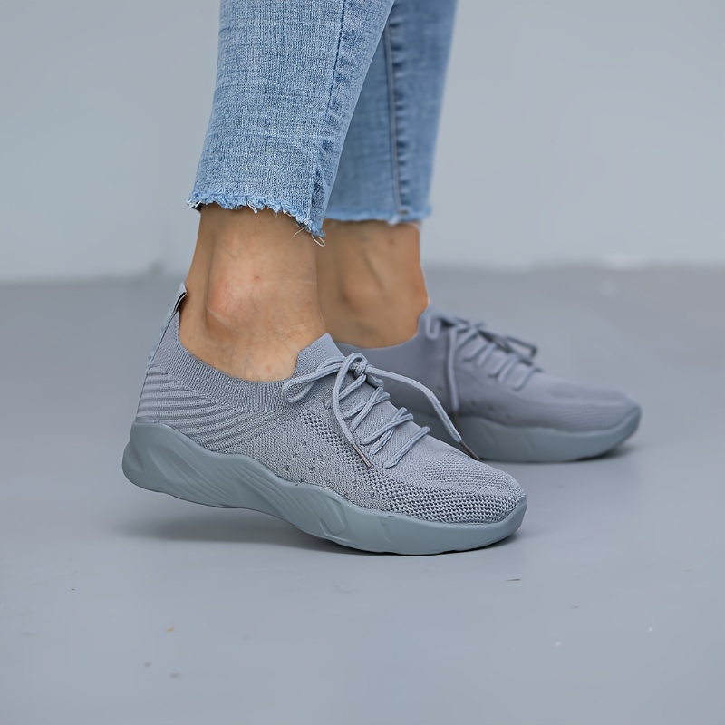 Knitted Sports Shoes Women s Platform Lightweight Breathable Temu New