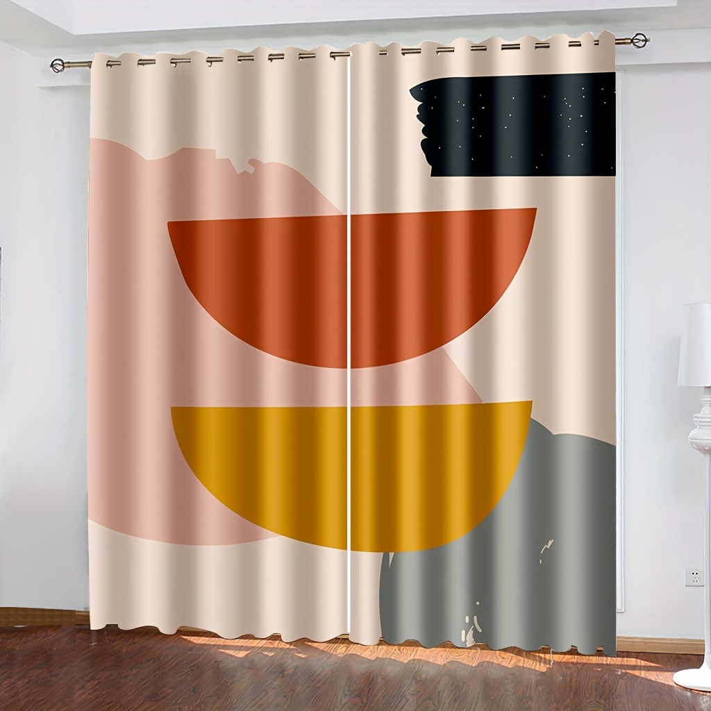 Boho Shower Curtain Gold Shower Curtain Mid Century Abstract