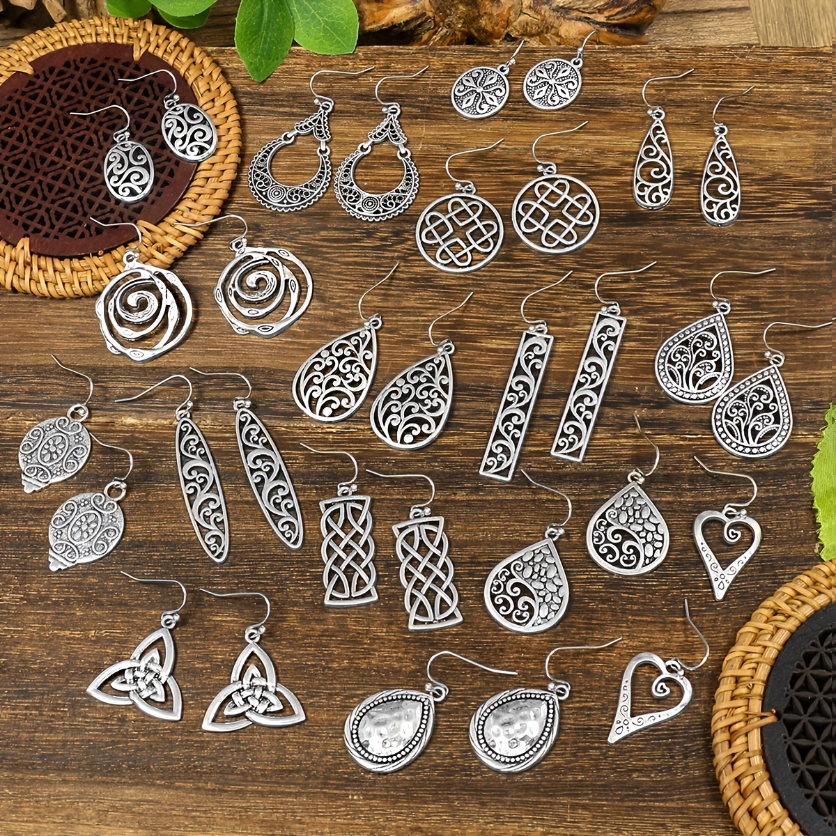 Vintage Tribal Style Women's Dangle Earrings Geometric Totem