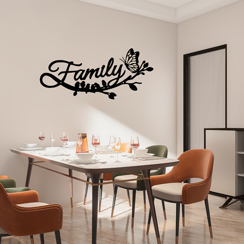 Family Word Art Sign Home Kitchen Decor Wall Hanging Cursive