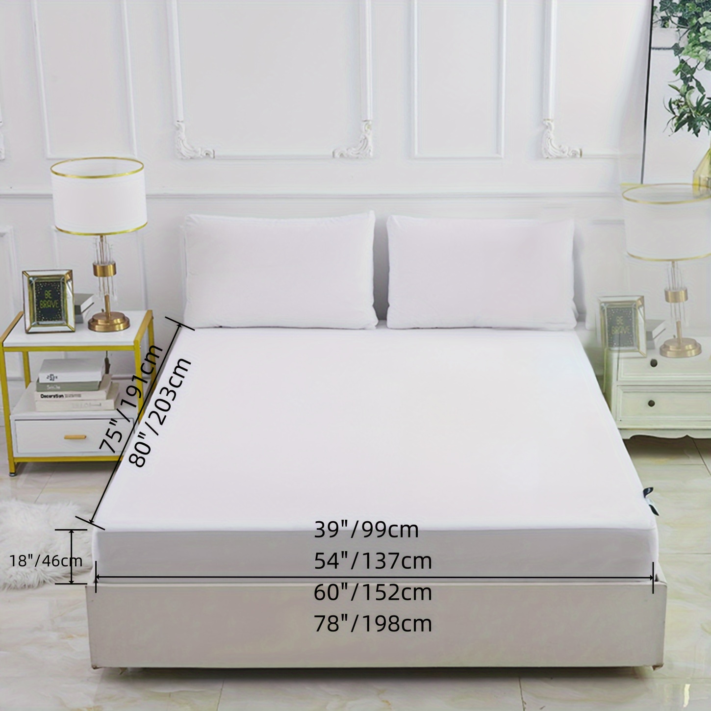 Hanherry - Protector de colchón 100 % impermeable tamaño Queen, funda de  colchón de bambú 3D de tela de aire refrescante, suave, transpirable, sin