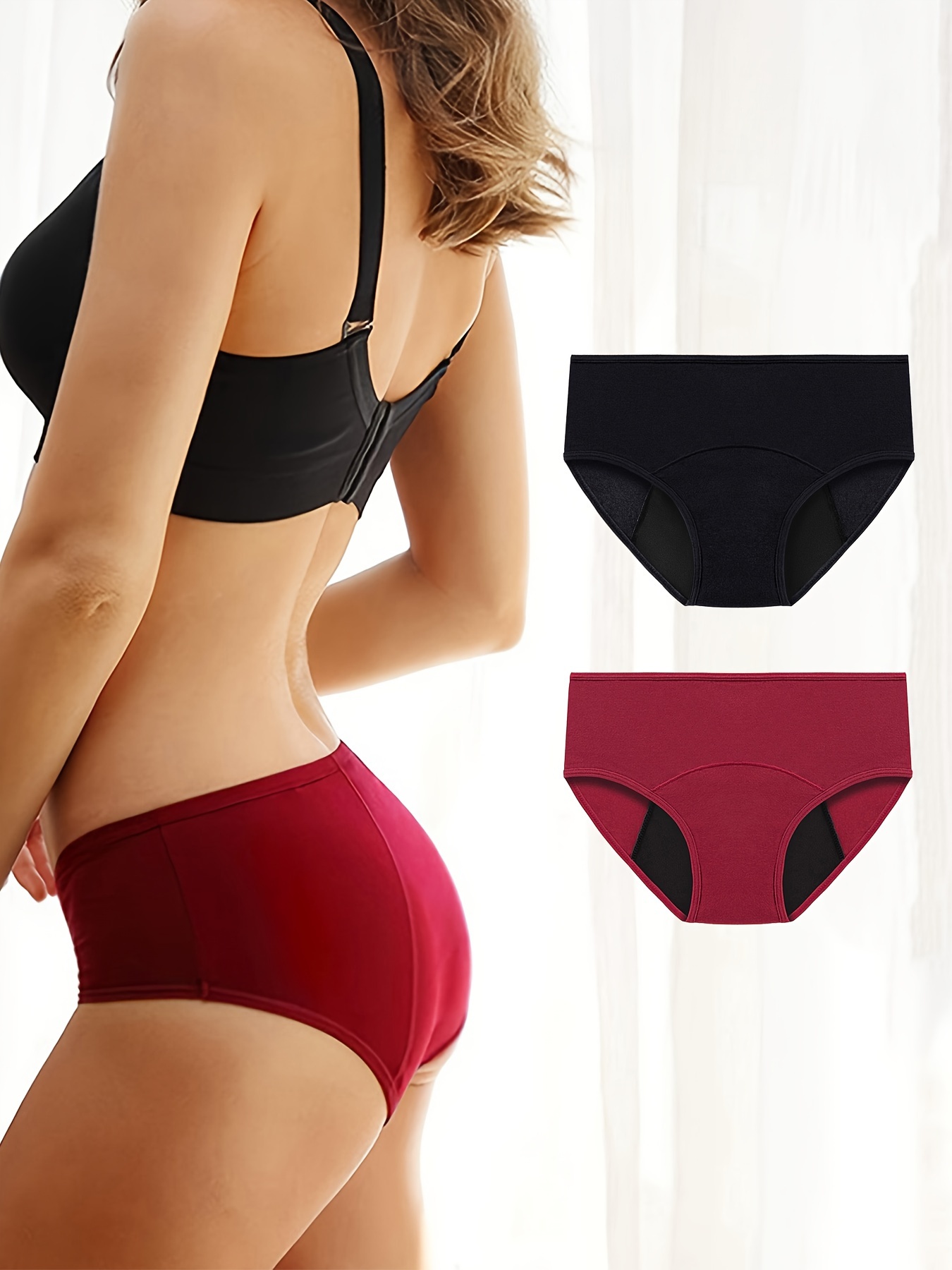 Plus Size Period Panties Set Women's Plus Solid Layered - Temu Canada