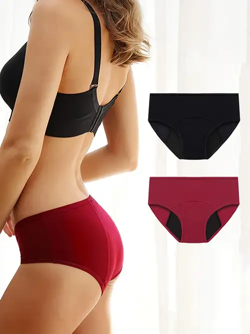 Plus Size Period Panties Set Women's Plus Solid Layered - Temu