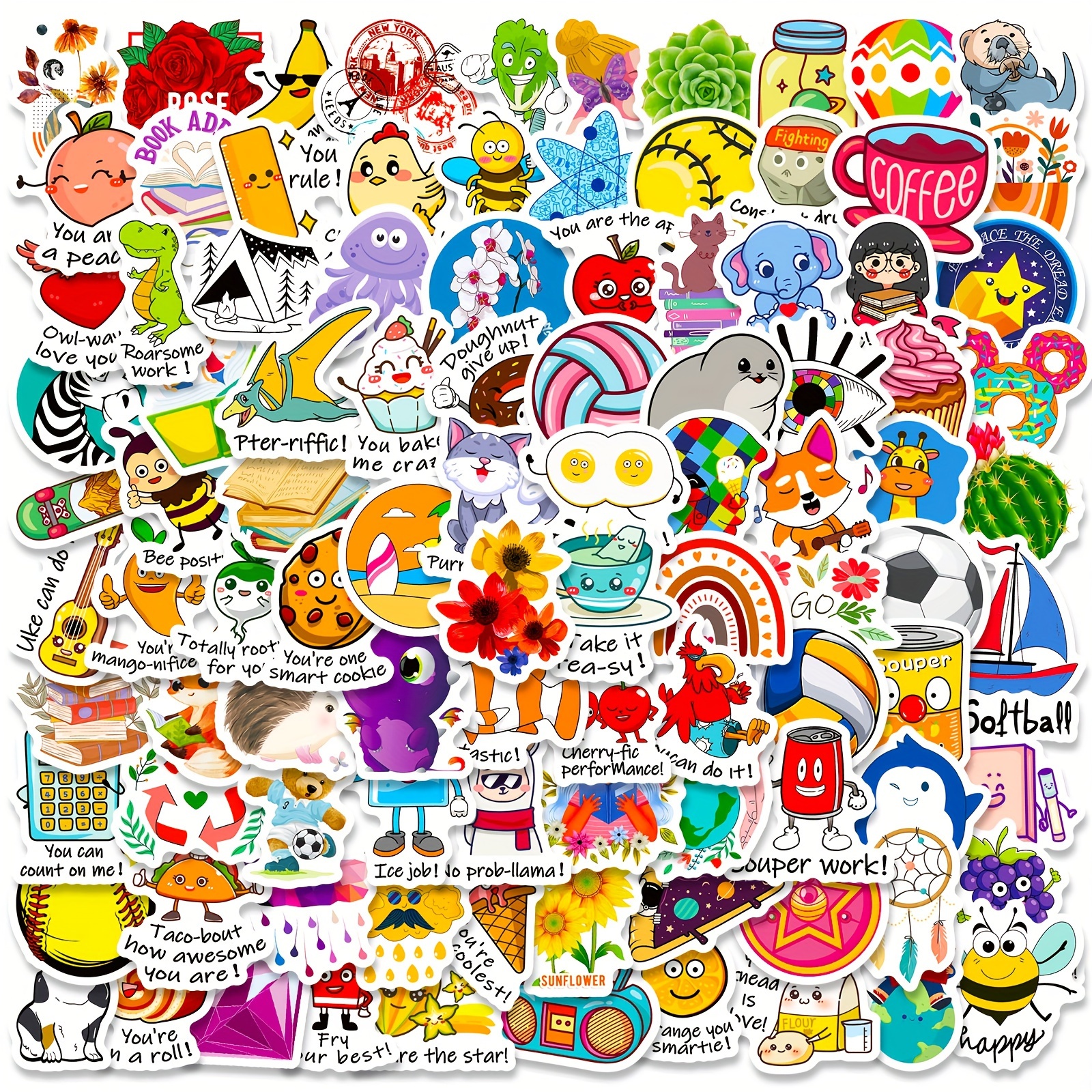 100pcs Alphabet Number Stickers For Water Bottles, Creative Letters  Stickers For Scrapbook, Laptop, Computers, Skateboards, Bulk Stickers For  Students Teachers Parents