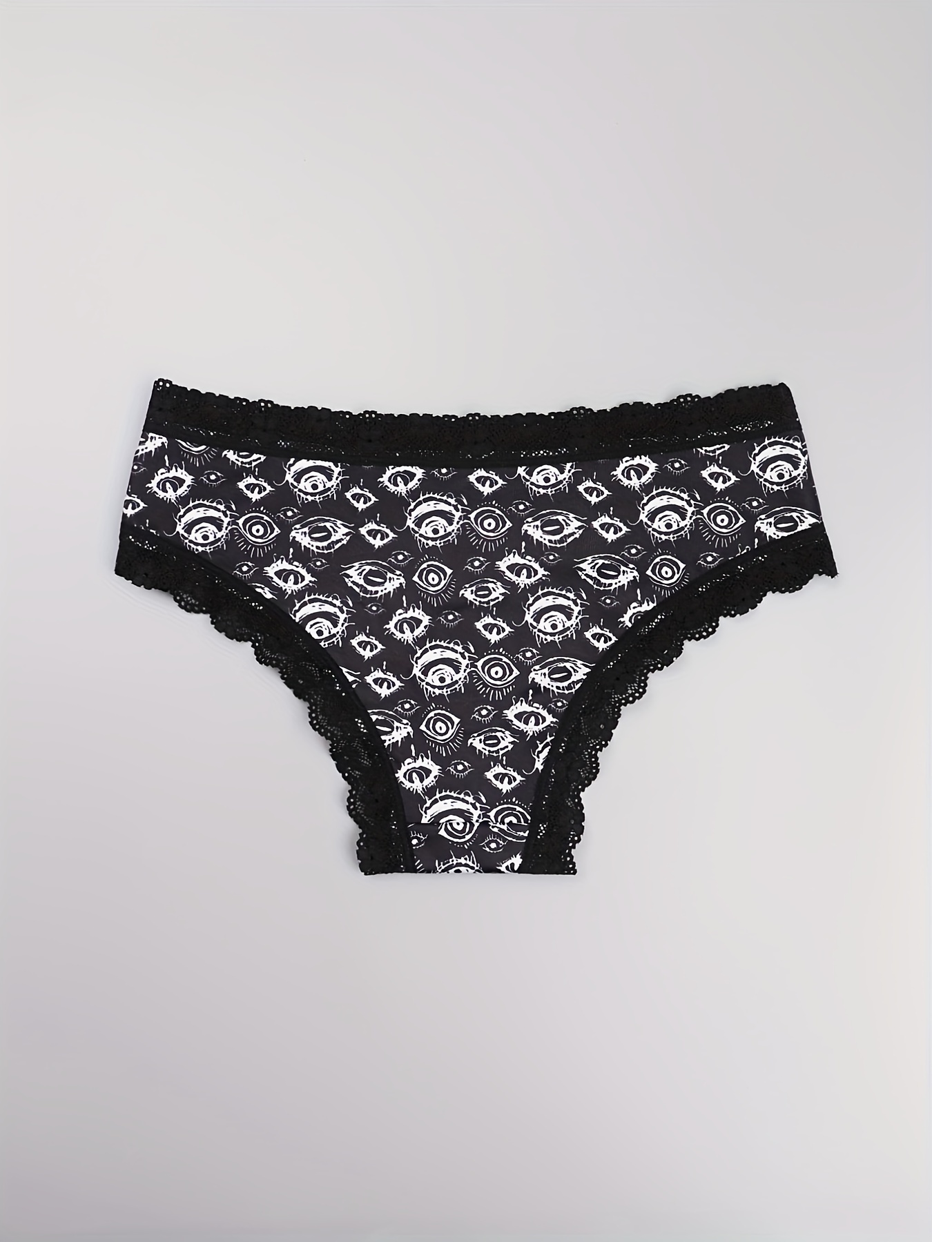 Mushroom Star Print Hipster Panties Comfy Lace Trim Stretchy - Temu