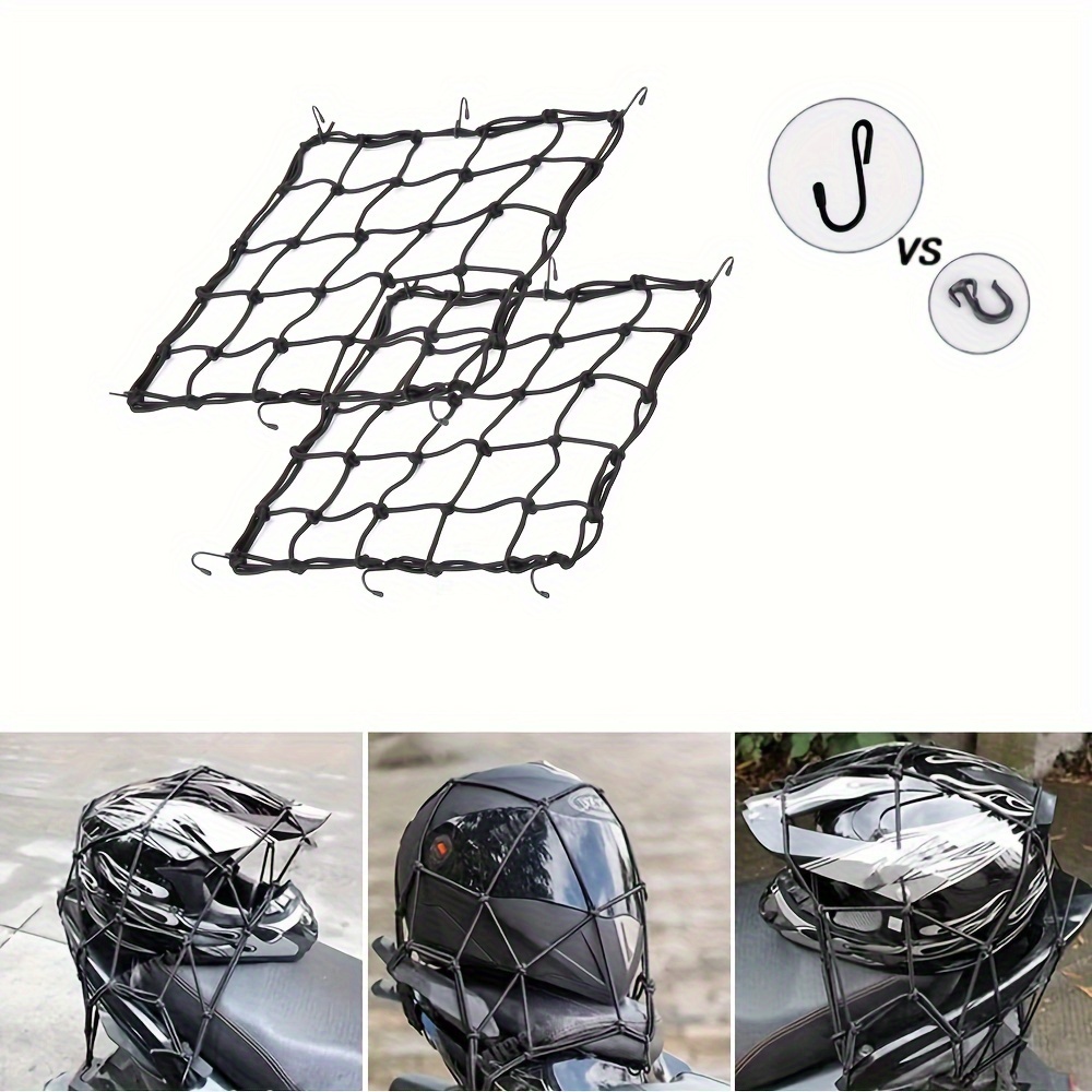 

1pc Bungee Cargo Net Motorcycle, Made Of Latex Luggage Thicken Netting With Small Mesh&adjustable Metal Hooks For Motorcycle, Bike, Atv