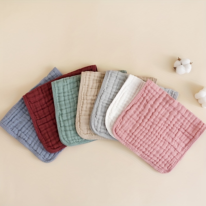   3pcs six layer plain color burp towels soft face towels great christmas halloween thanksgiving day gift new years gift valentines day gift details 1