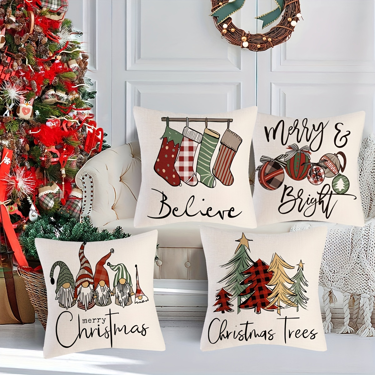 Christmas Decorations Christmas Pillow Covers - Temu