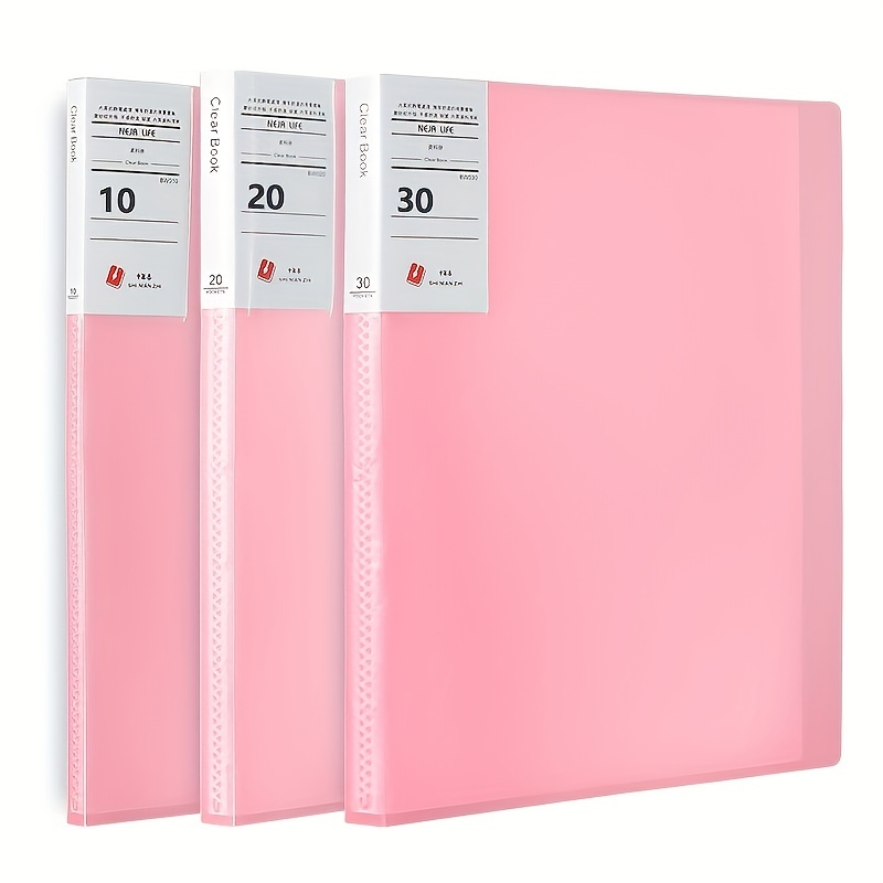 A4 Presentation Binder With Plastic Sleeves With Clear - Temu