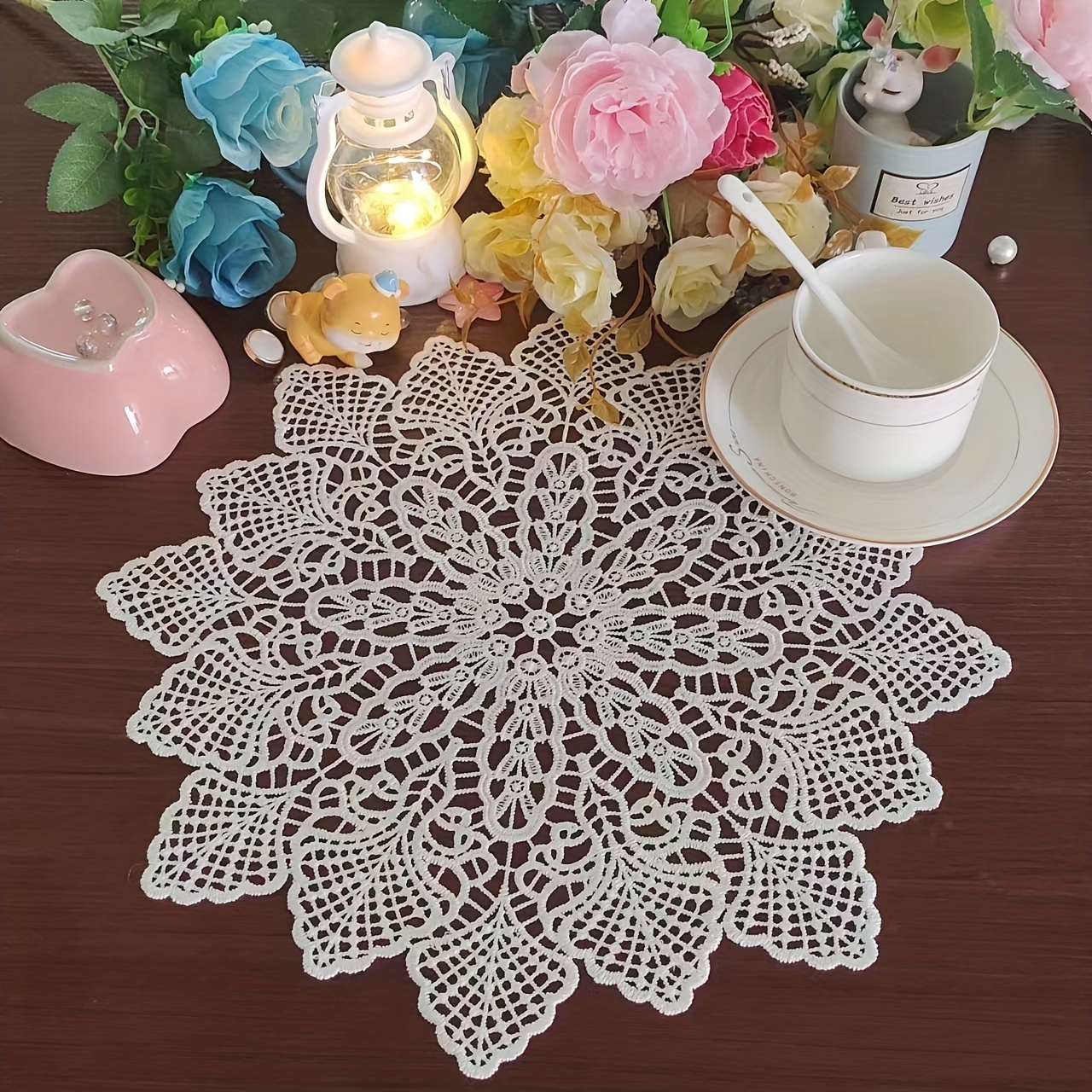 Handmade Lace Placemat Embroidered Vintage Table Mat - Temu