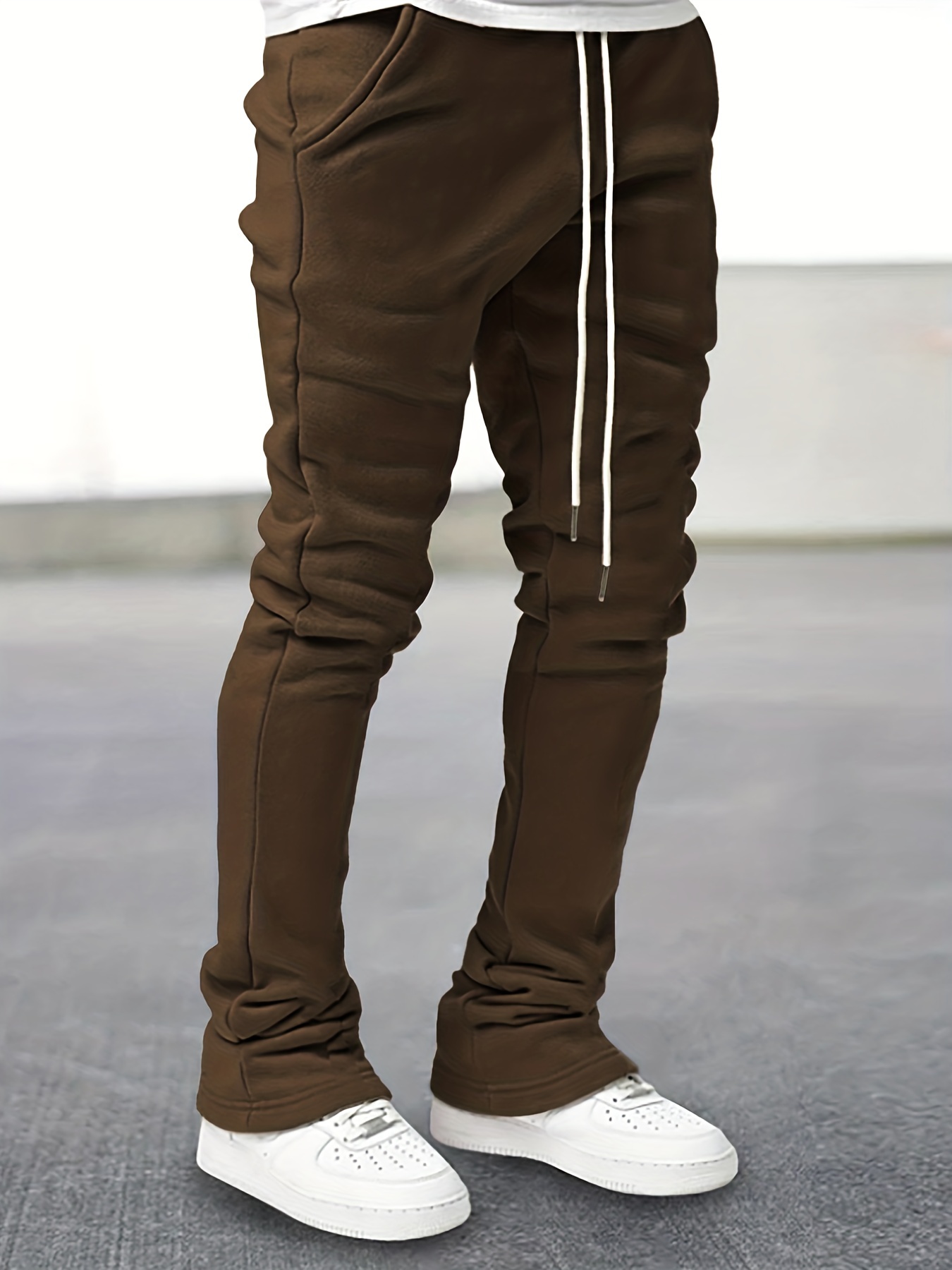 Men's Alien Pattern Drawstring Bell Bottom Pants