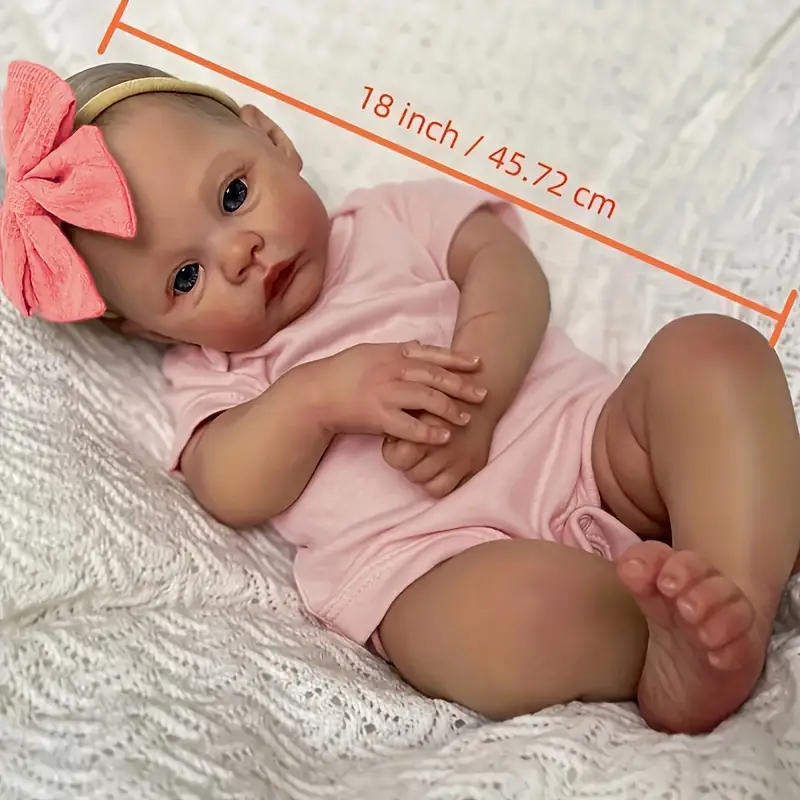 18 Inch Reborn Baby Doll, Realistic Soft Vinyl Baby Doll Toy For Children,  Halloween/Thanksgiving Day/Christmas gift