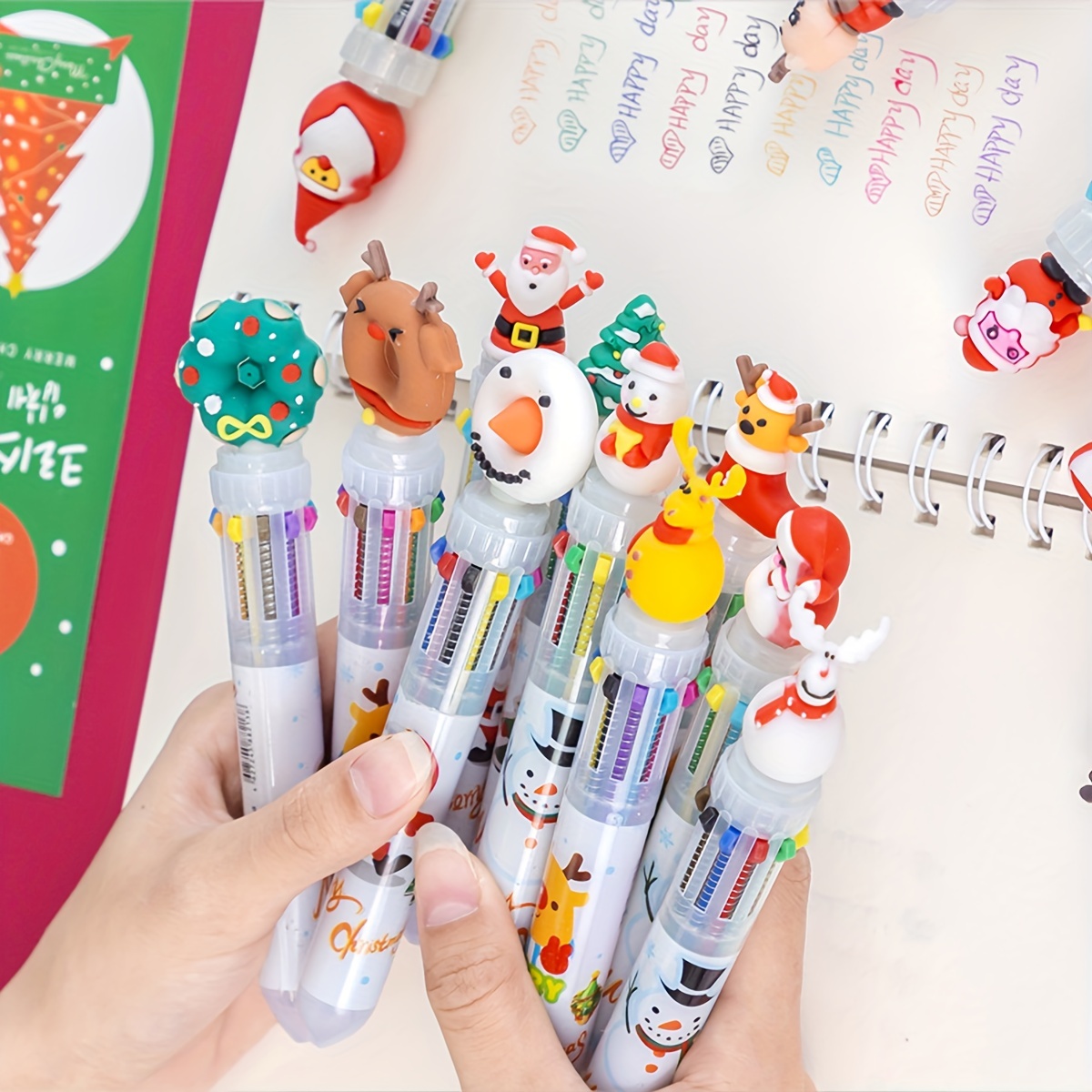 Cute Cartoon 10 Colors Ballpoint Pen Color Pen Painting - Temu