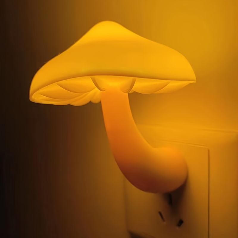 1pc Bug Mushroom LED Wall Lamp with Colorful Light Control & Induction Bedside Lamp