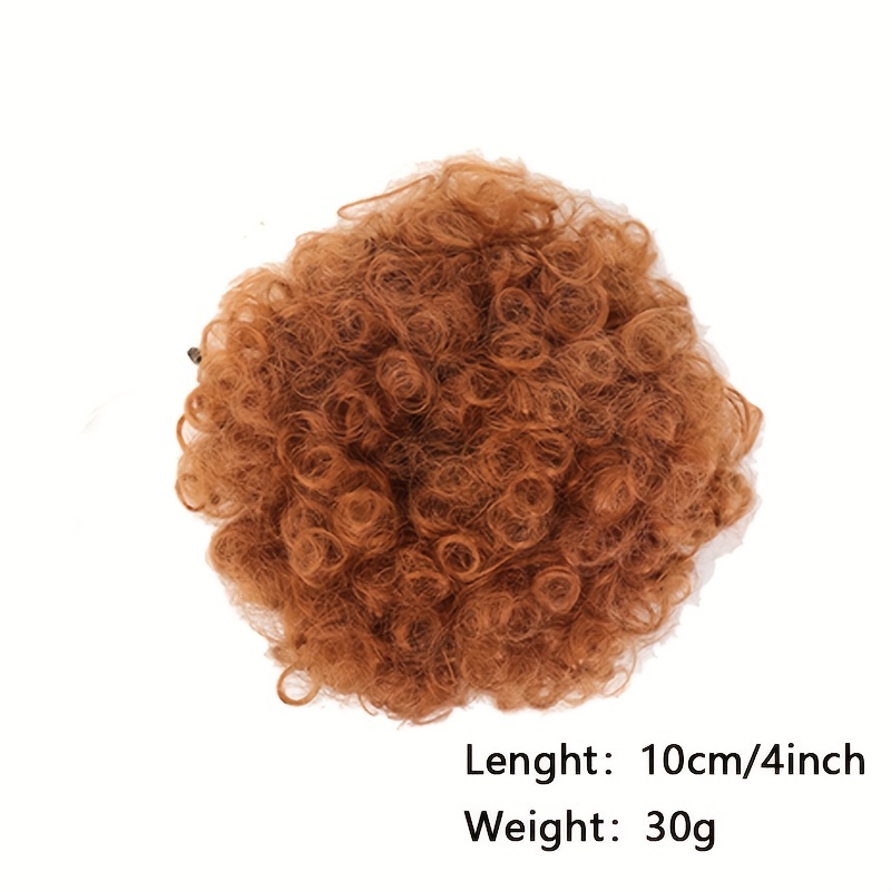 Afro Curly Bun Clip Drawstring Ponytail Wig