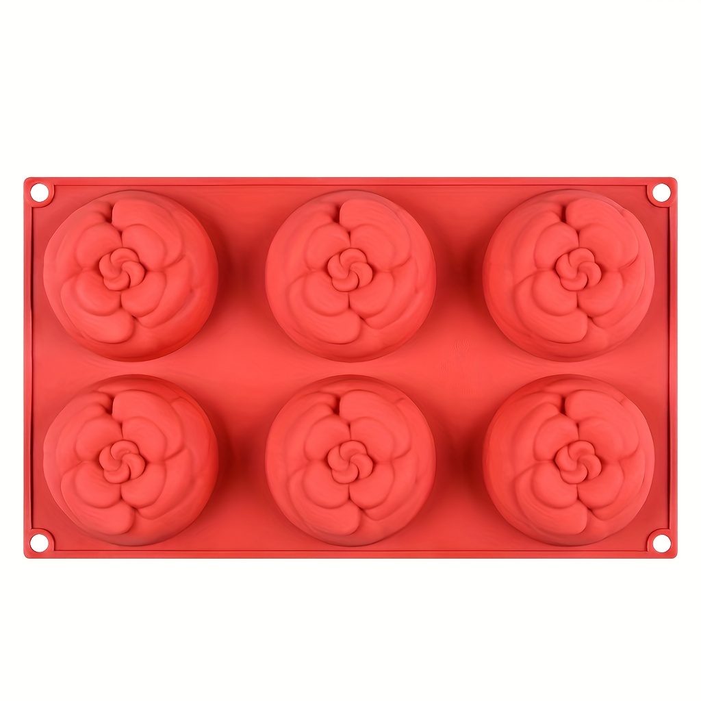 Round Flower Soap Molds for Soap Making, Rose Resin Candle Mold Silicone,  Bath Bombs Lotion Bar Silicone Mold, 3D Mold for Soap Candle Beeswax  Making, Handmade Cake Chocolate Biscuit Ice Pudding