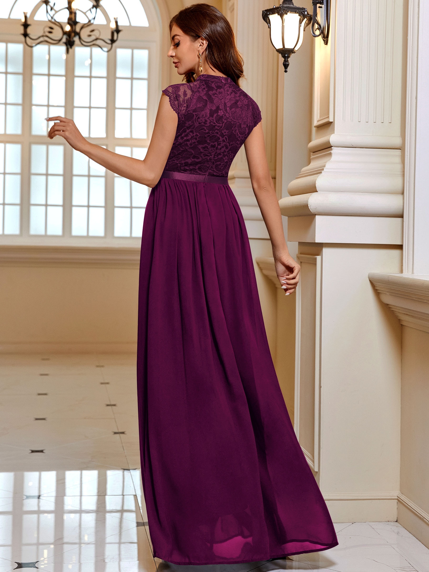 Purple Wedding Dresses with Sleeves