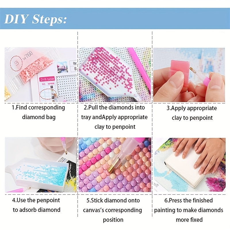 Aousin 5D DIY Full Square Diamond Painting Kit Beautiful Scenery 26 Colors  for Living Room Decor 