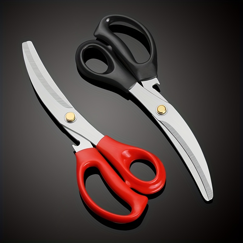 1pc Stainless Steel Meat Strong Shear, Korean Style Red Food Scissors For  Barbecue Party