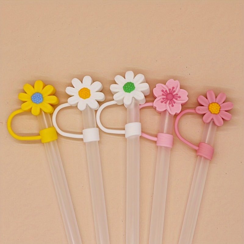 6PCS Silicone Straw Cover For Cup 40&30 Oz Accessories, 10mm Cute Flower  Straw Covers Cap For Simple Modern 40 Oz, Reusable Straw Topper For  Tumblers