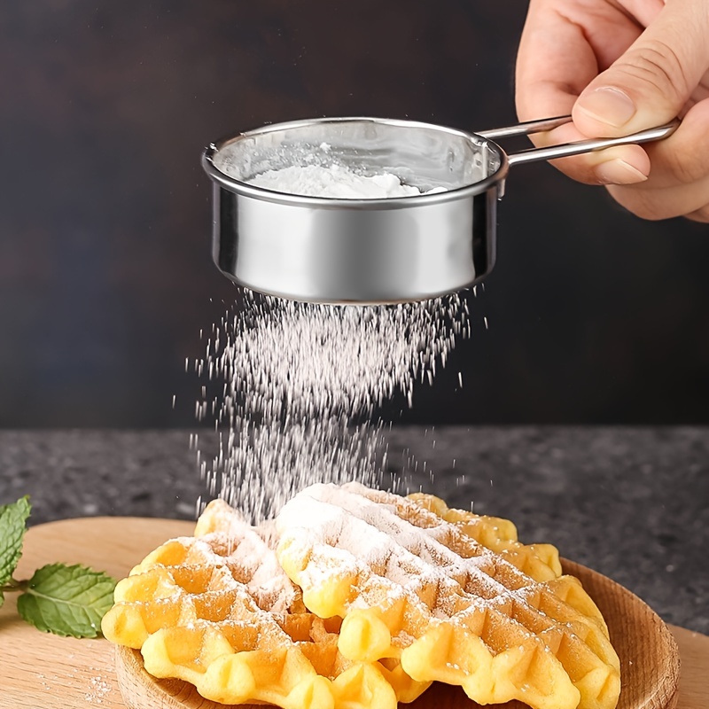 304 Stainless Steel Sieve Handheld Mini Flour Sifter 40 Mesh Powdered