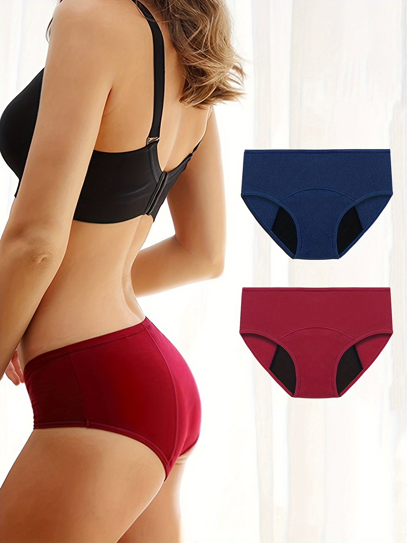 Plus Size Period Underwear For Women, 3 Pack Women Period Pants Leak Proof Postpartum  Panties