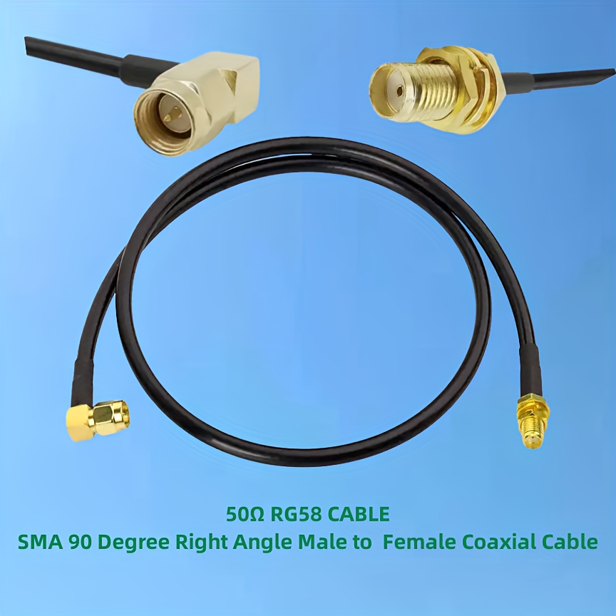 Remote Audio 50 Ohm Antenna Cable SMA Right Angle to