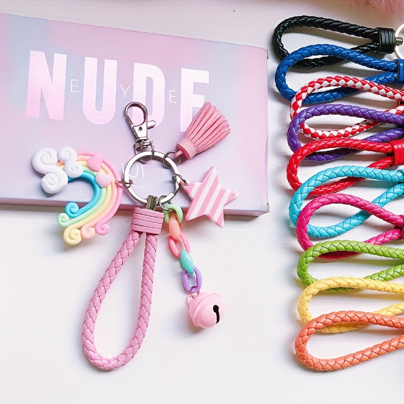 Durable Soft Clay Cute Keyrings Keychains With Ceramic Lucky - Temu