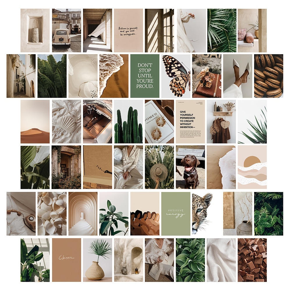 50pcs, 4x6 Inch,Wall Collage Kit Aesthetic Pictures, Cute Bedroom Decor For  Teen Girls, Plant Wall Art Collage Kit,Trendy Decor Photo Collection, Roo