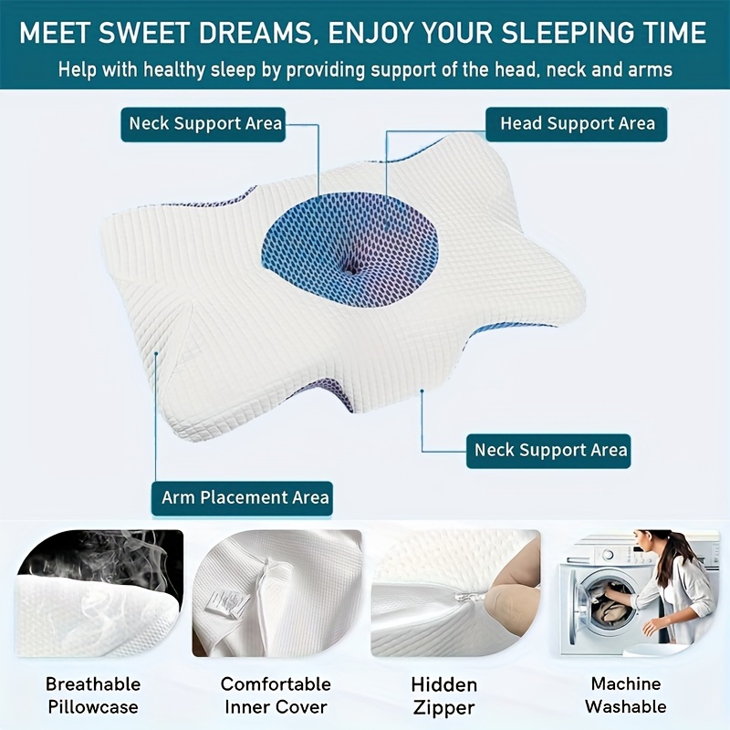 Elviros Knee Pillow for Side Sleepers, Orthopedic Memory Foam