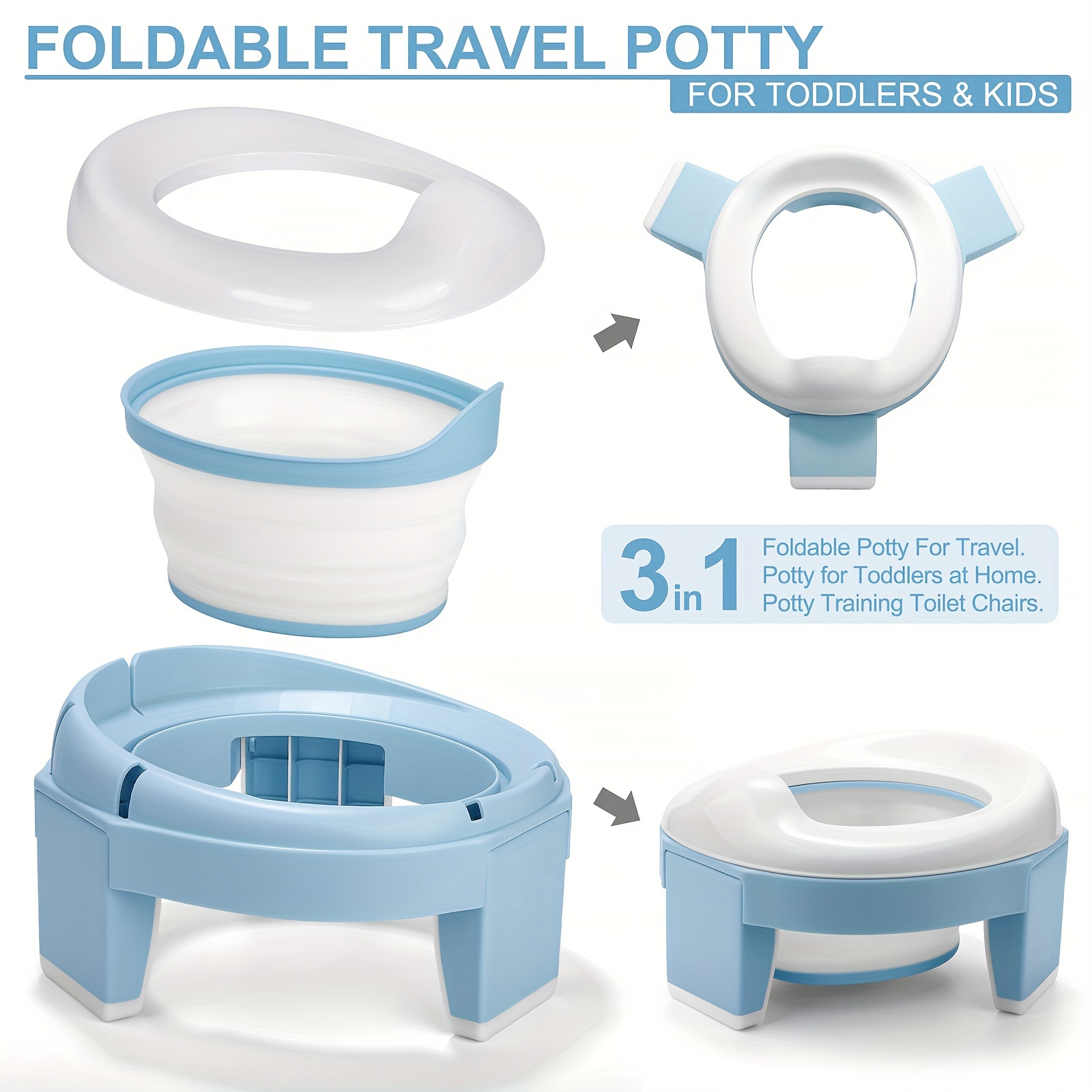 Portable Potty Training Seat For Toddler Kids Foldable - Temu