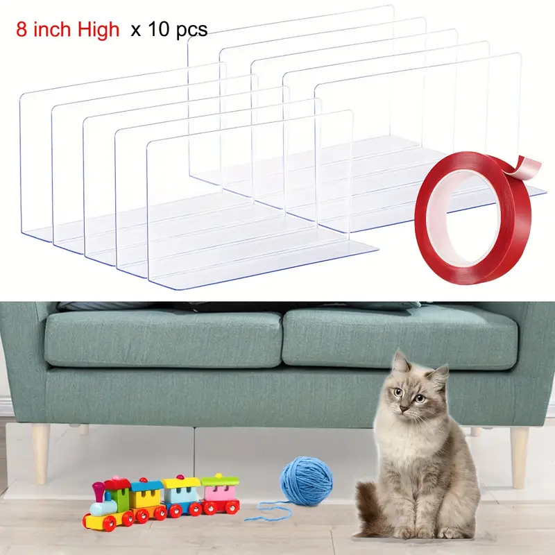 Under Bed Blocker For Pets,, Clear Under Couch Blocker, Bumper For