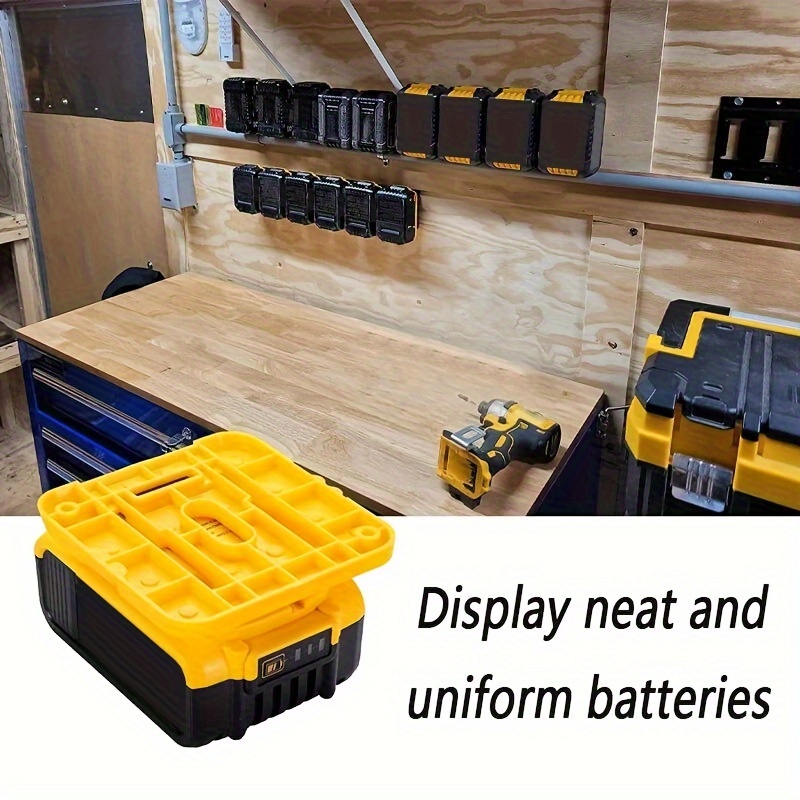Soporte de batería para batería Dewalt de 20 V 60 V, montaje en pared,  soporte de muelle de almacenamiento de batería, apto para baterías Dewalt