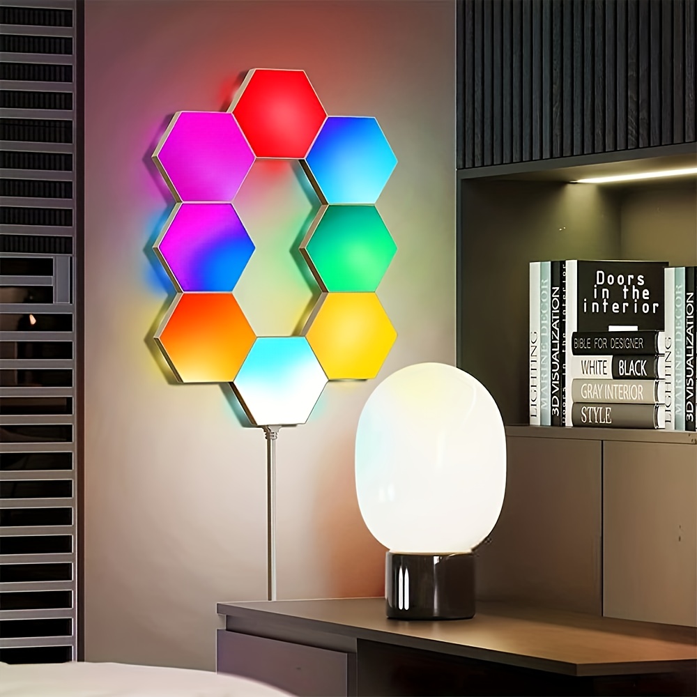 Panneau LED Mural Tactile, Panneau Setup Gaming Intelligent avec  Télécommande, Lumiere Murale Triangle RGB, DIY Lumières Tactiles Modulaires  (6