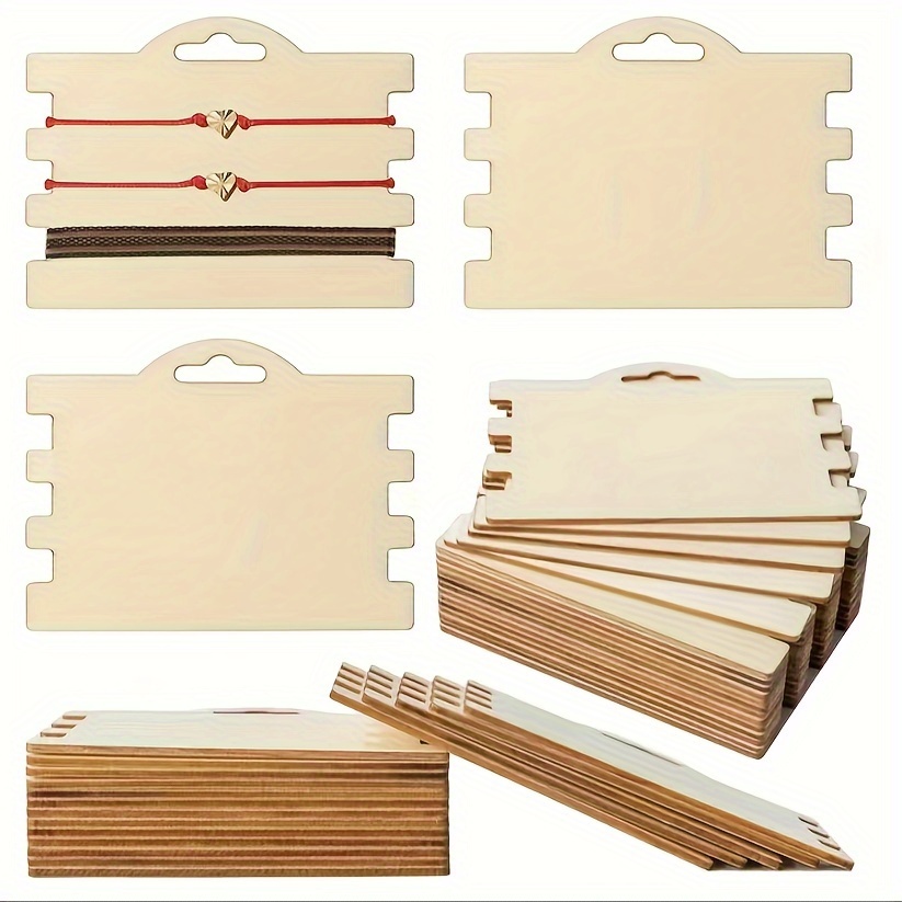 20pcs Jewelry Display Cards Hairband Cards Blank Wooden Wooden Tags  Necklace Jewelry Cards Bracelets Earrings Display Cards.