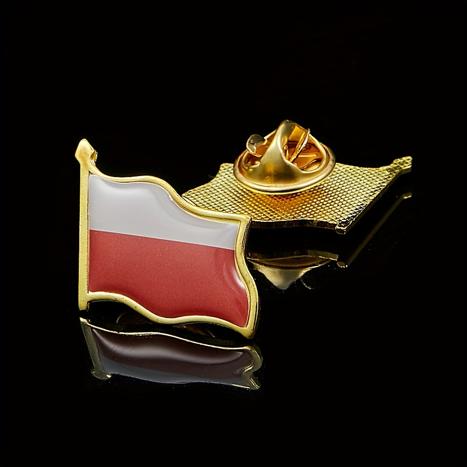 A Metal Alloy Brooch Of The Polish , Featuring A Tie Pin And Safety Clasp