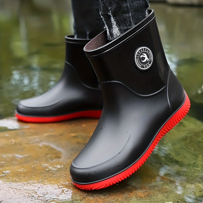Men's Rain Boots Wear-resistant Waterproof Non-slip Rain Shoes For ...