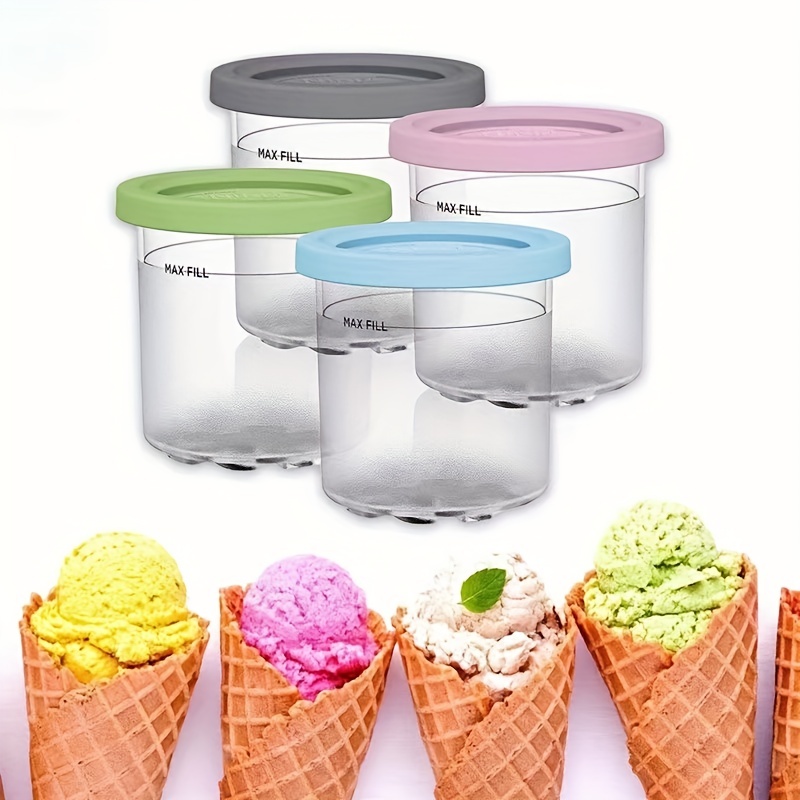 2 Pcs Ice Cream Containers for Homemade Ice Cream Reusable Pint-Shaped  Freezer