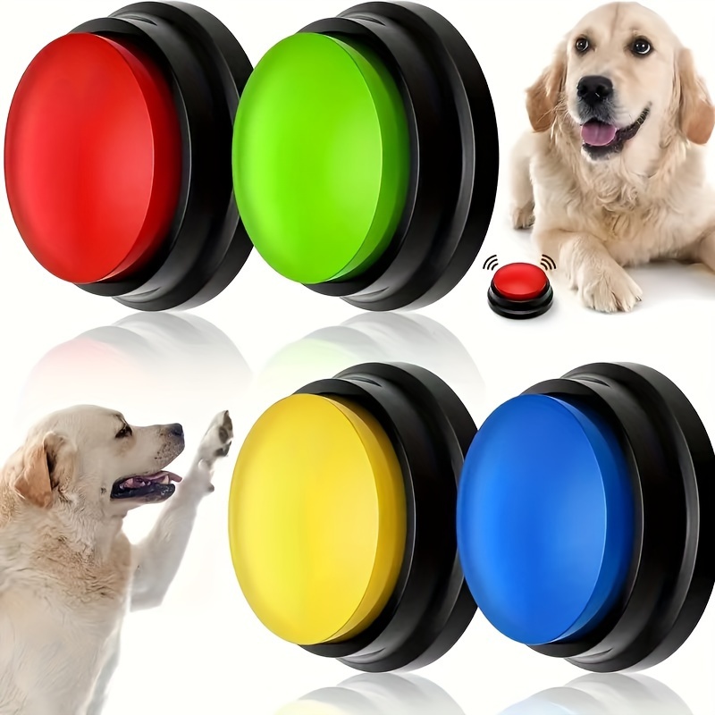 ZWMBYN Set di 6 pulsanti per cani registrabili per comunicazione, set di  pulsanti parlanti per cani con 3 tappetini, 25 adesivi, batterie e guida di