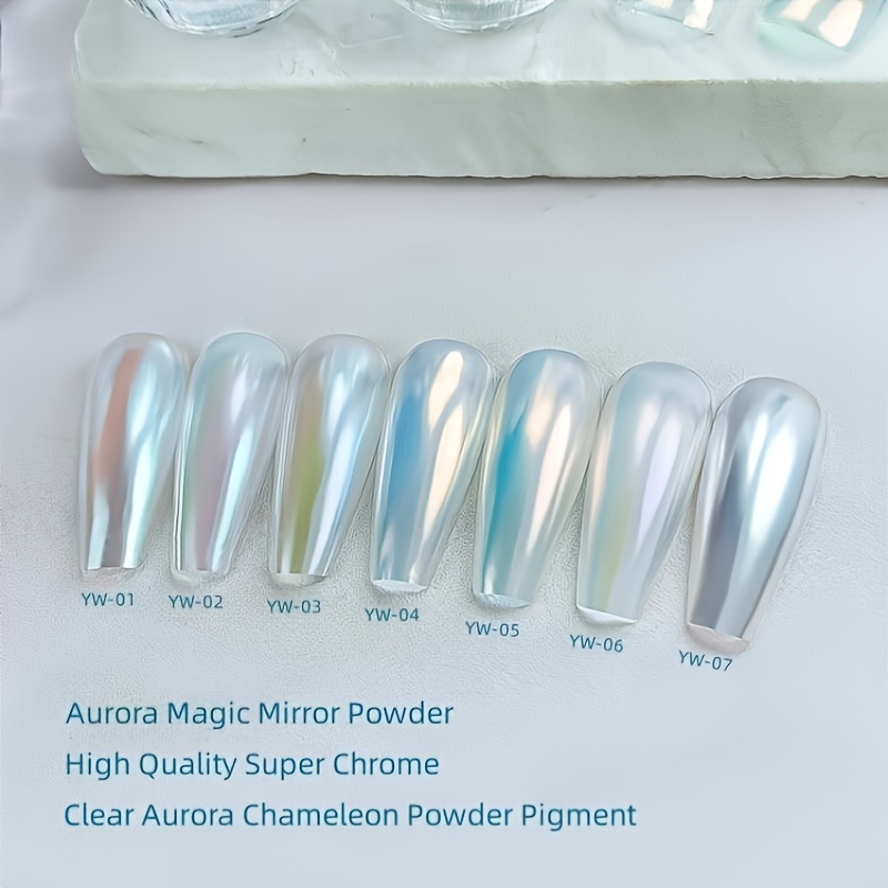 Magic Mirror Chrome Nail Powder Holographic Laser Nail Powder Pigment,  Shinny Glitter Nail Art Dust Nail Powder For Manicure Decorations - Temu