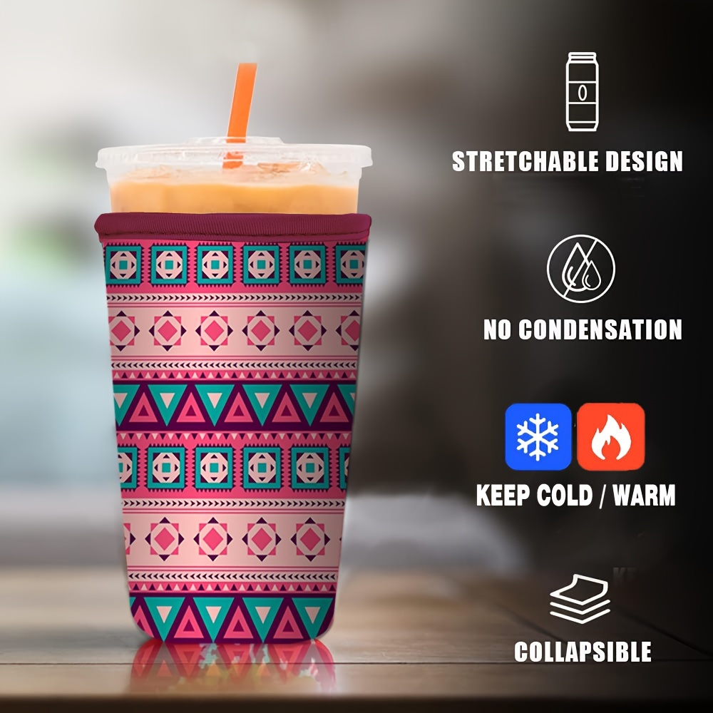 Reusable Iced Coffee Insulator Sleeves For Cold Beverages And Neoprene Cold  Coffee Cup Sleeves Cooler Cover For Coffee Cups(floral) - Temu