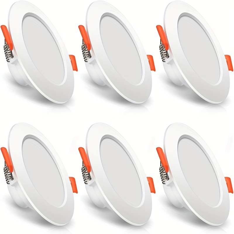 6 Spots LED Encastrables Blanc Etanche IP44 Pour Salle de Bain Blanc Neutre