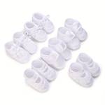 White Theme Comfortable Sneakers For Baby Boys, Lightweight Non Slip Walking Shoes For Indoor Outdoor, All Seasons