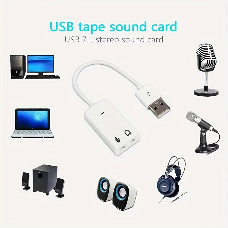 Usb Audio Adapter Usb External Sound Card Usb To Jack Audio - Temu