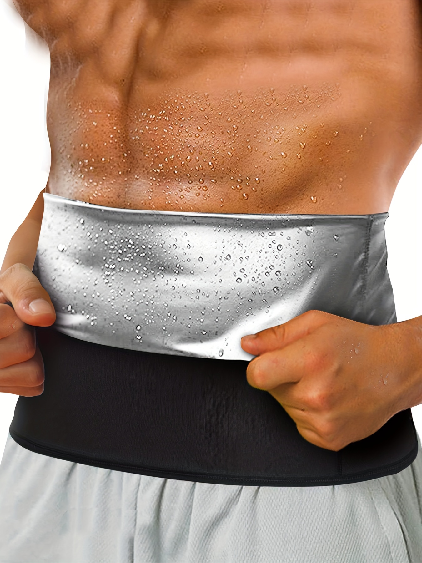 Men Fat Burning Flat Stomach Sweat Sauna Waist Trainer, Waist Trimmer Sauna  Sweat Workout Shaper, Sports Weight Loss Sweat Body Shaper Waist Belt