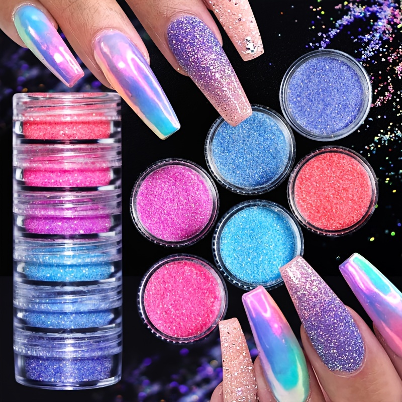 12 Colors Fluorescent Nail Dipping Powder Makeup Glitter Neon Eyeshadow  Palette Shimmer Nail Art Decoration Acrylic Dust Pigment in 2023